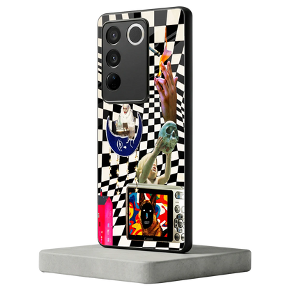Dark Trip vivo v27 5g mobile cover | shockproof glass phone case