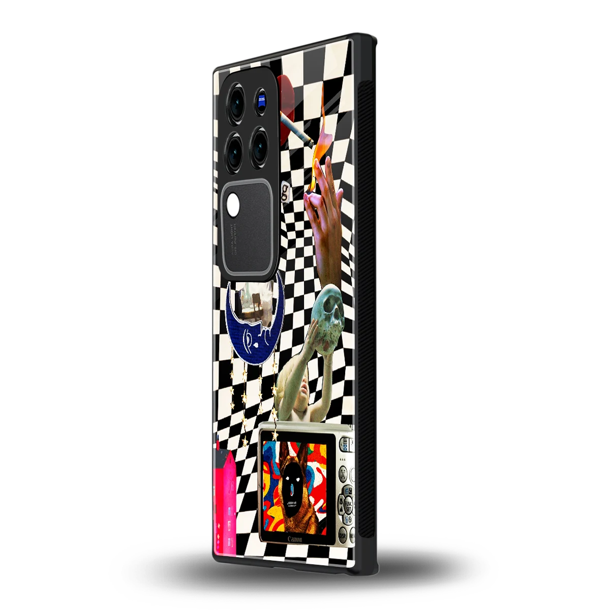 Dark Tripvivo v30 pro mobile cover | shockproof glass phone case