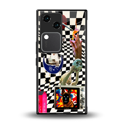 Dark Trip back phone cover | glass case for vivo v30