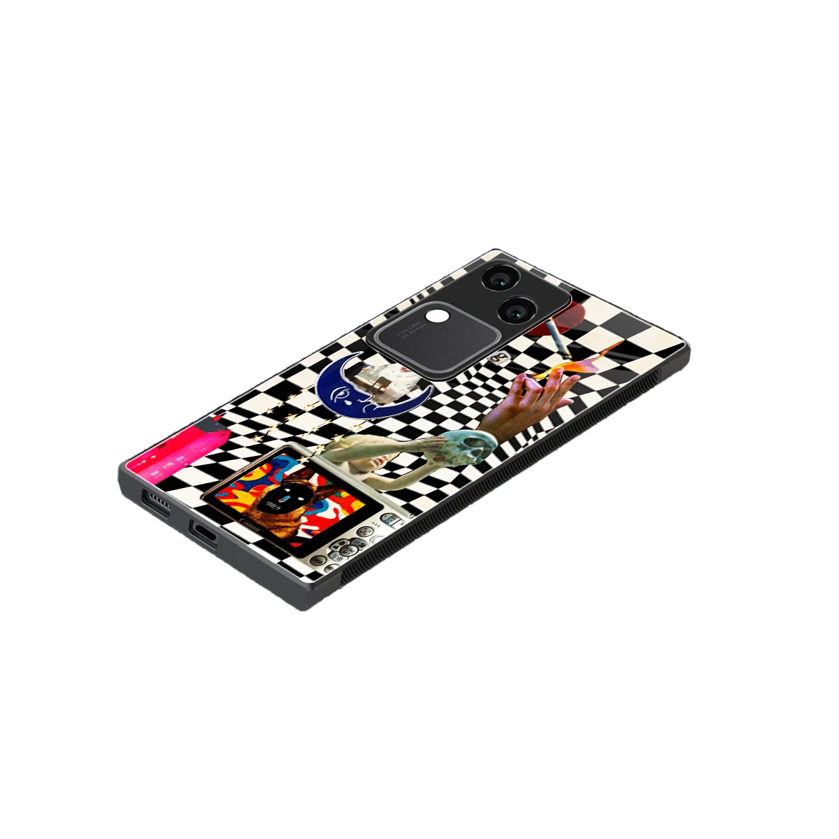 Dark Trip stylish phone case for vivo v30 | glossy glass and slim fit