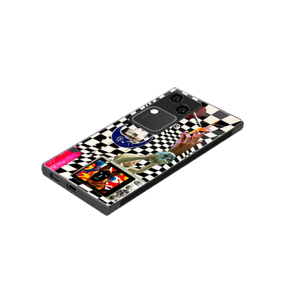 Dark Trip stylish phone case for vivo v30 | glossy glass and slim fit