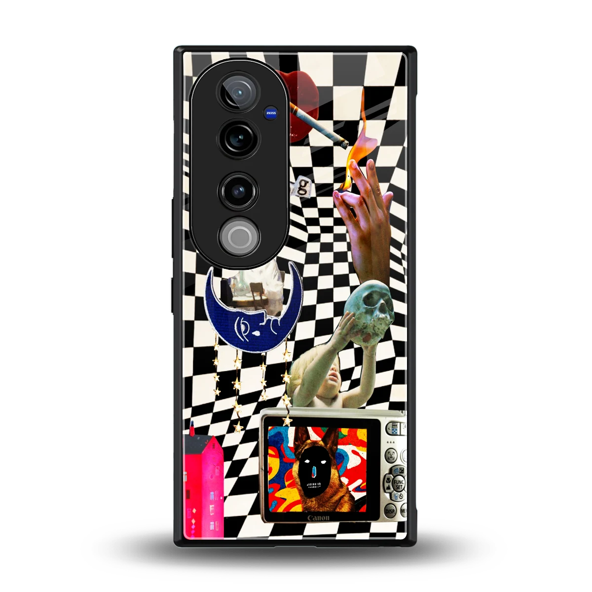 Dark Trip back phone cover | glass case for vivo v40 pro