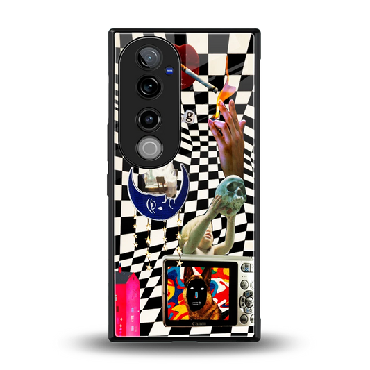 Dark Trip back phone cover | glass case for vivo v40 pro