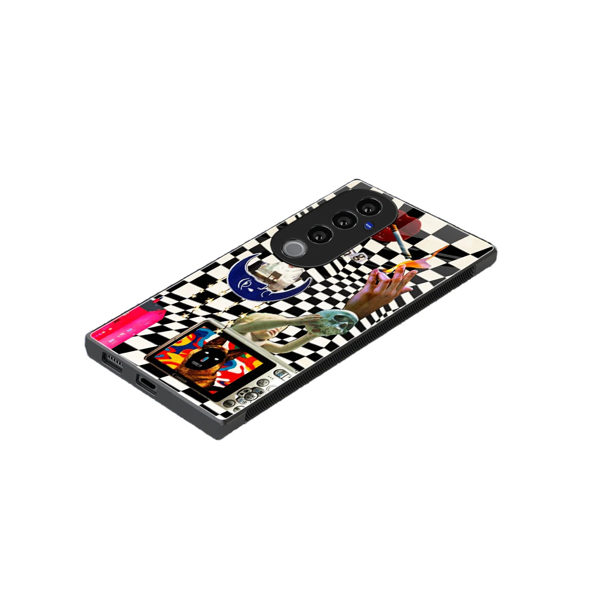 Dark Trip stylish phone case for vivo v40 pro | glossy glass and slim fit