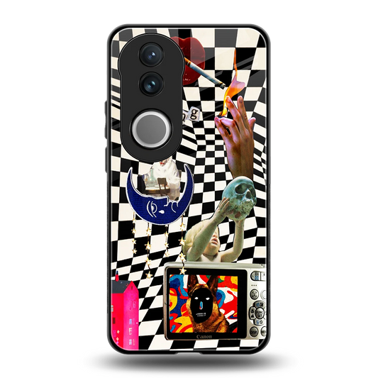 Dark Trip back phone cover | glass case for vivo v50