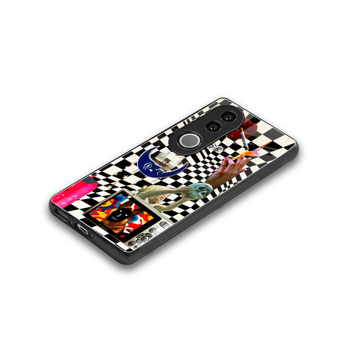 Dark Trip stylish phone case for vivo v50 | glossy glass and slim fit