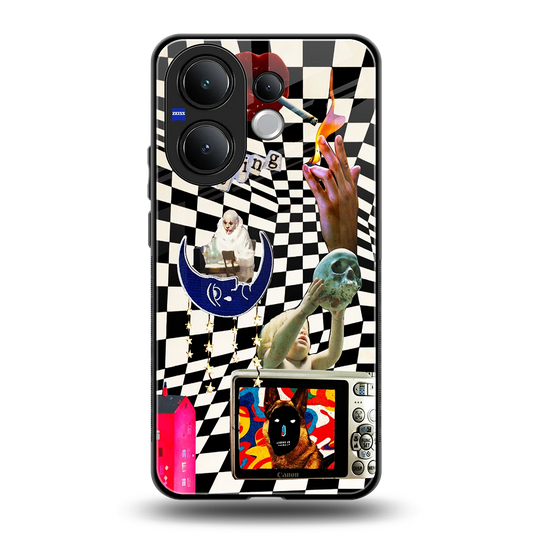 Dark Trip back phone cover | glass case for vivo v60