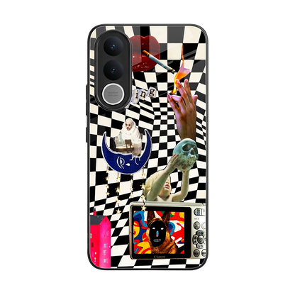 Dark Trip back phone cover | glass case for vivo v70 fe