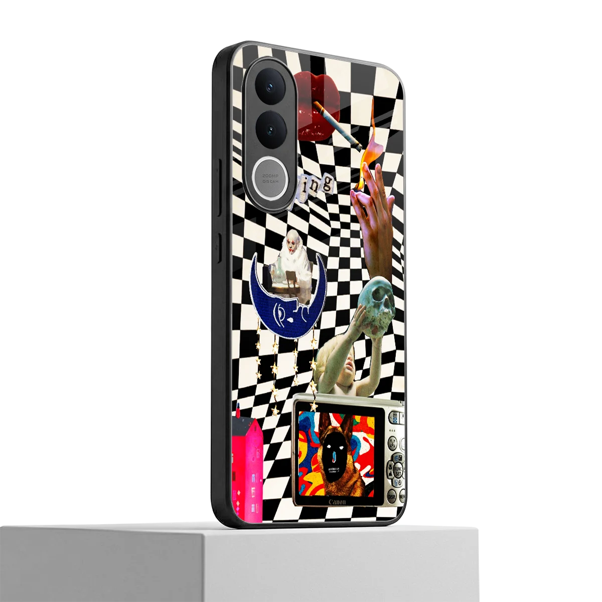Dark Trip vivo v70 fe mobile cover | shockproof glass phone case