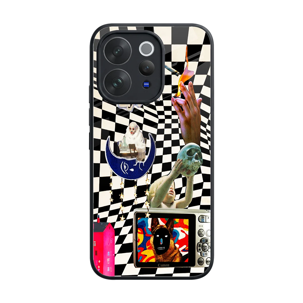 Dark Trip back phone cover | glass case for vivo v70 elite