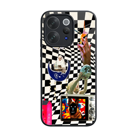 Dark Trip back phone cover | glass case for vivo v70 elite