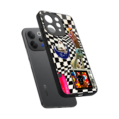 Dark Trip sleek vivo v70 elite cover with tempered glass back and TPU edges