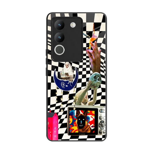 Dark Trip back phone cover | glass case for vivo y200 5g