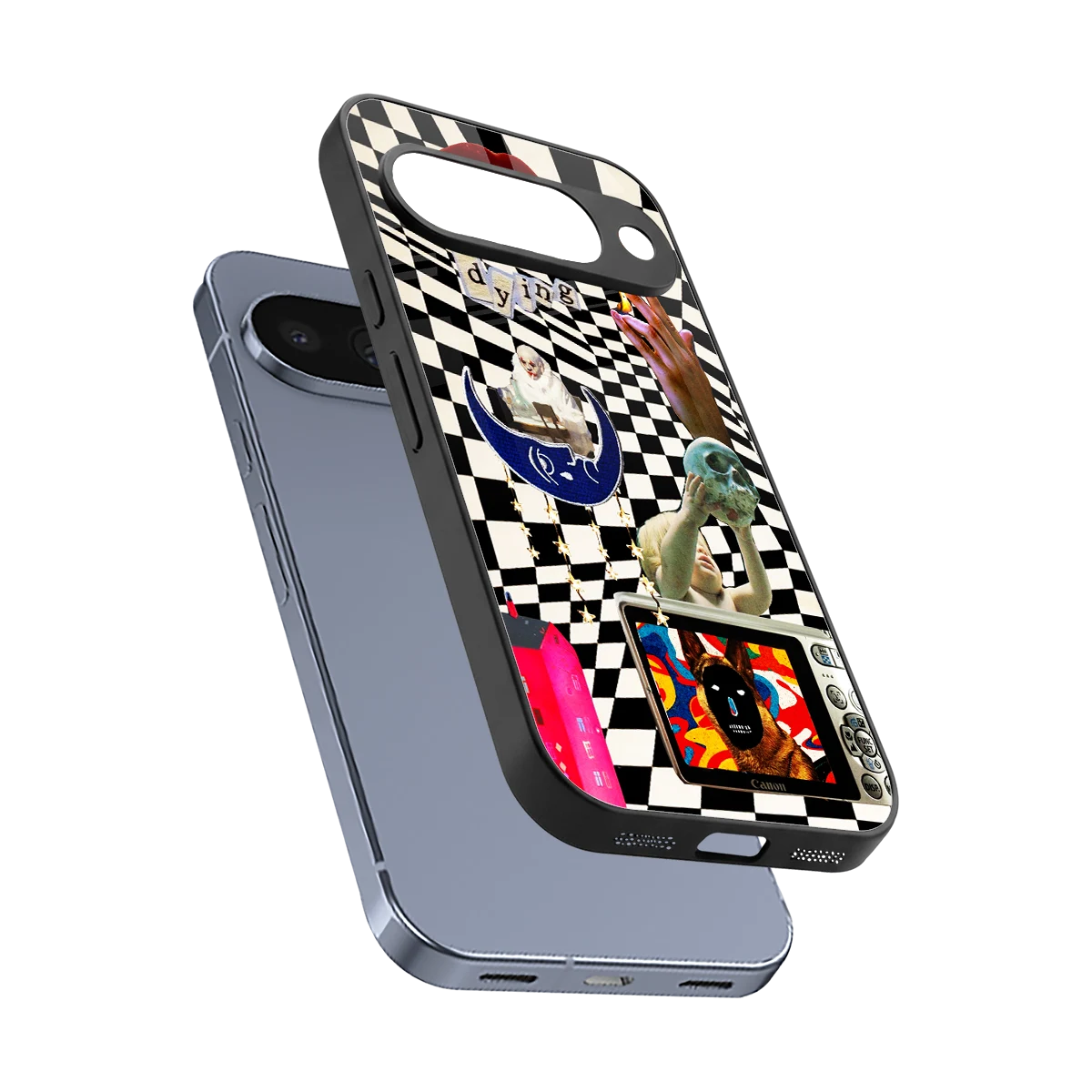 Dark Trip sleek google pixel 10 cover with tempered glass back and TPU edges