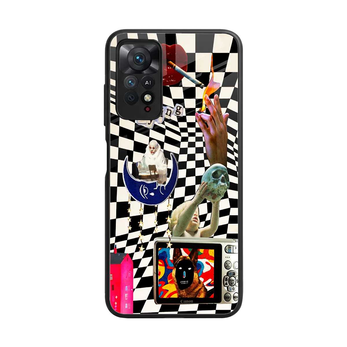 Dark Trip back phone cover | glass case for redmi note 11 pro
