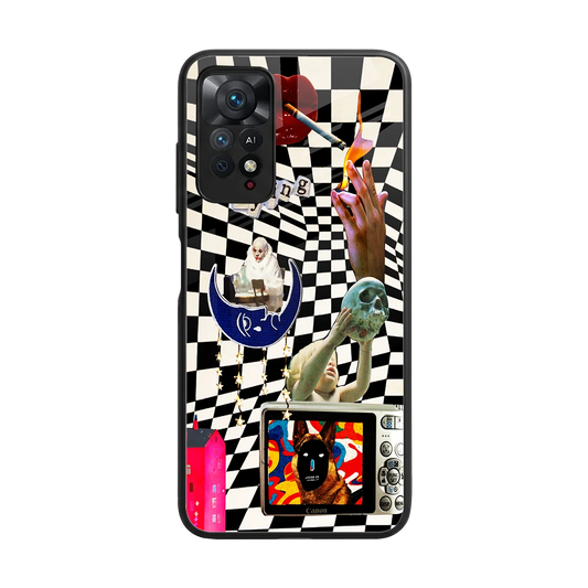 Dark Trip back phone cover | glass case for redmi note 11 pro