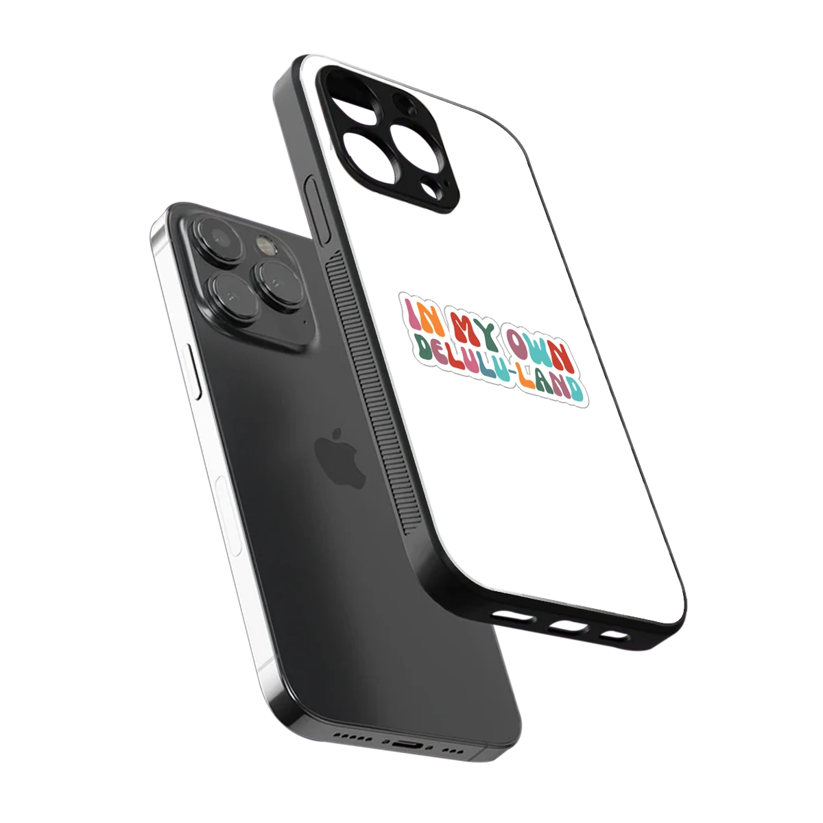 Delulu Land sleek iphone 13 pro cover with tempered glass back and TPU edges