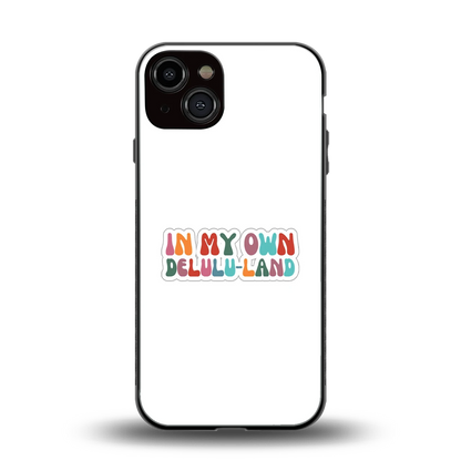 Delulu Land back phone cover | glass case for iphone 13