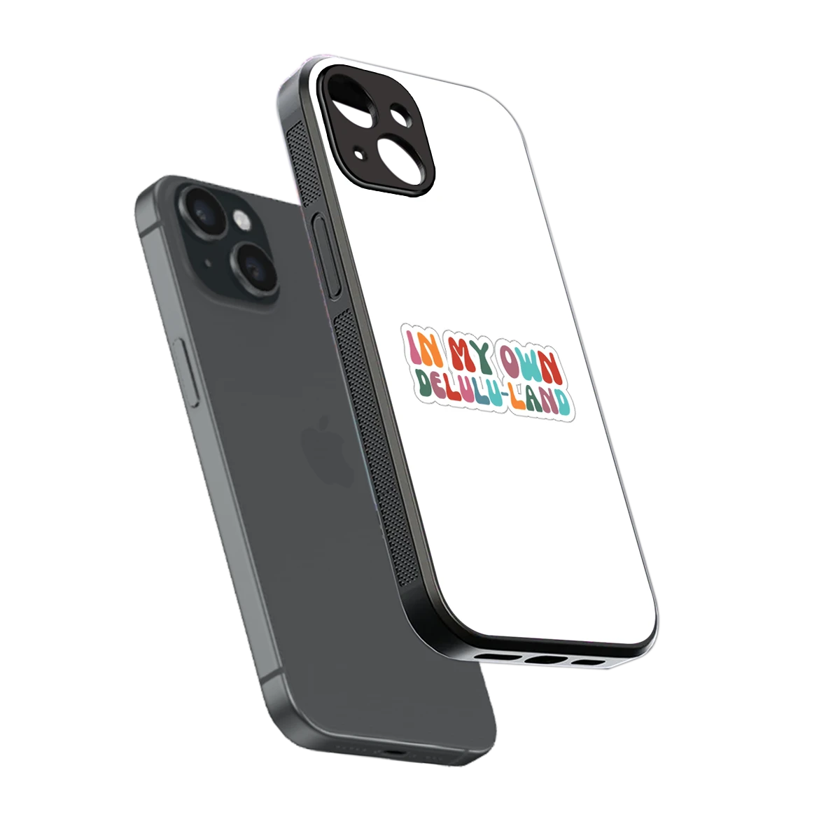 Delulu Land sleek iphone 13 cover with tempered glass back and TPU edges
