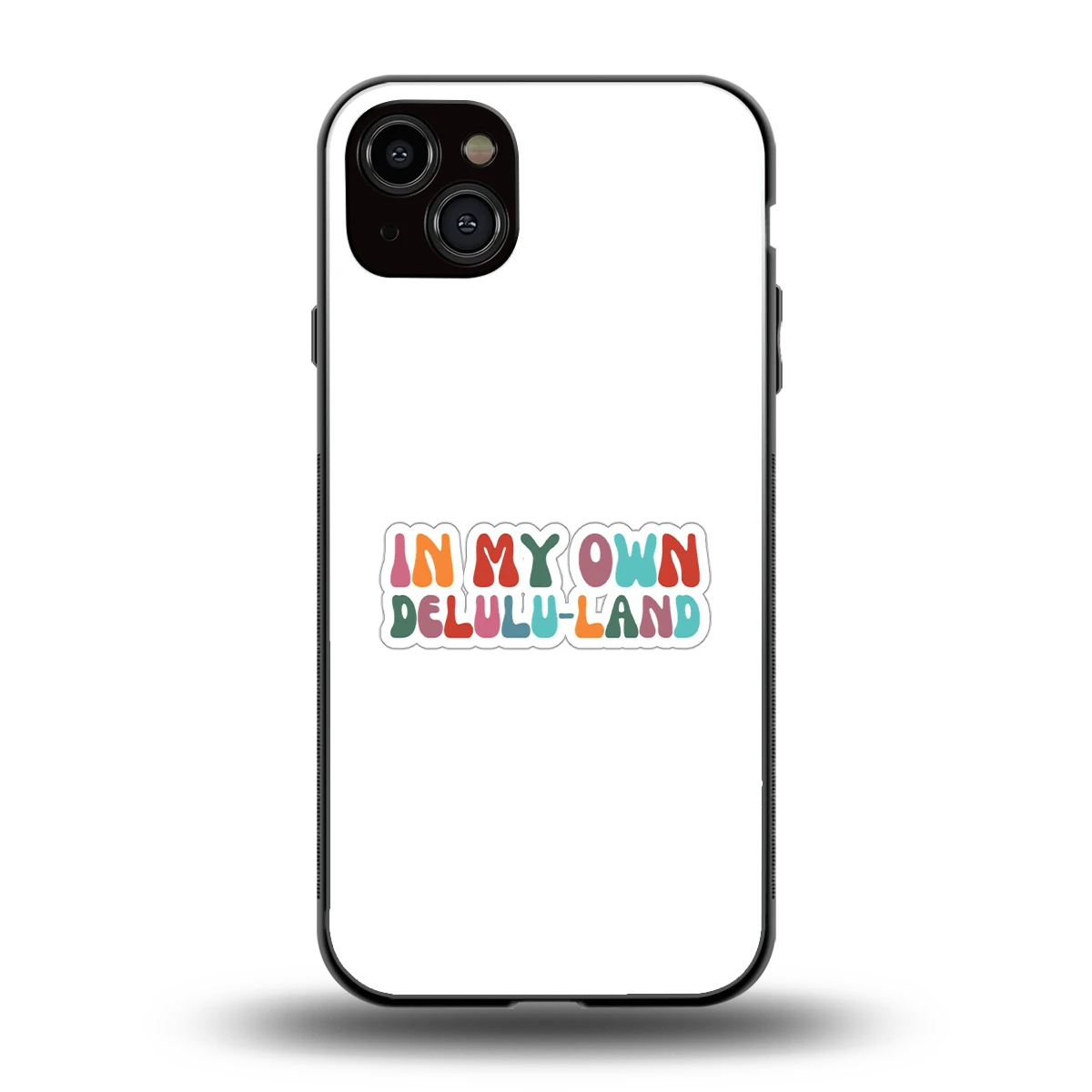 Delulu Land back phone cover | glass case for iphone 14 plus