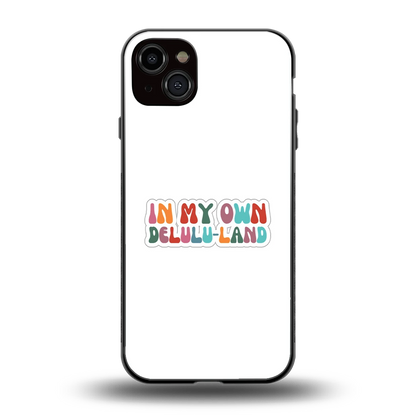 Delulu Land back phone cover | glass case for iphone 14 plus