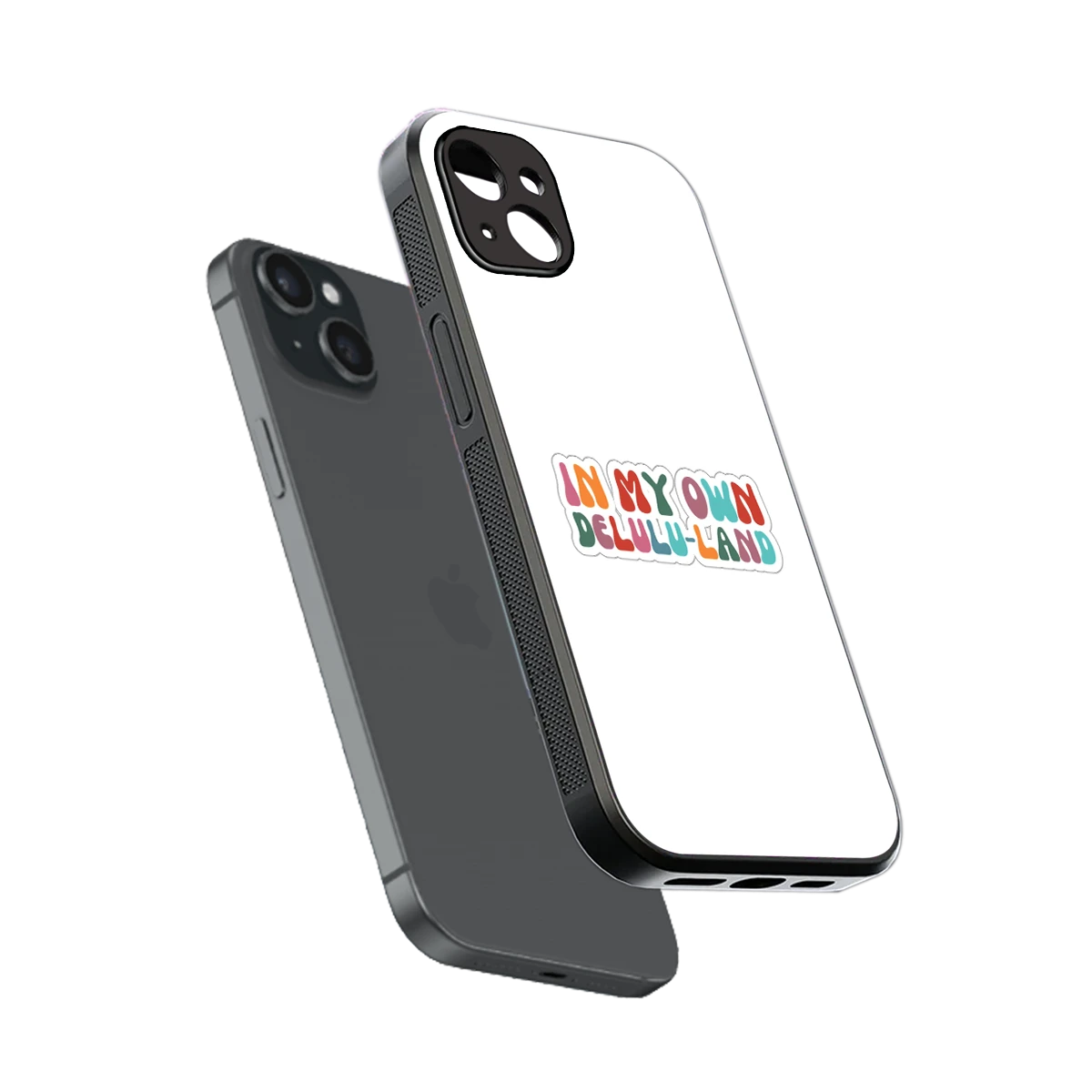 Delulu Land sleek iphone 14 plus cover with tempered glass back and TPU edges