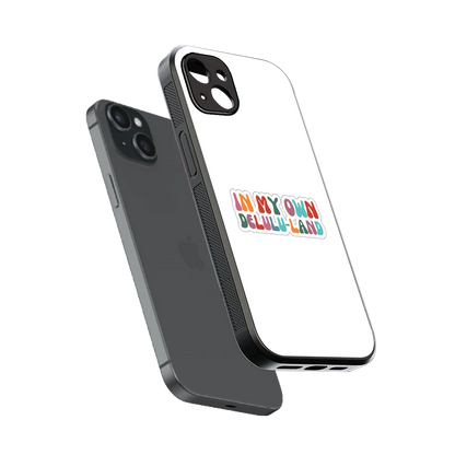 Delulu Land sleek iphone 14 plus cover with tempered glass back and TPU edges