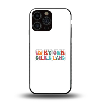 Delulu Land back phone cover | glass case for iphone 15 pro max