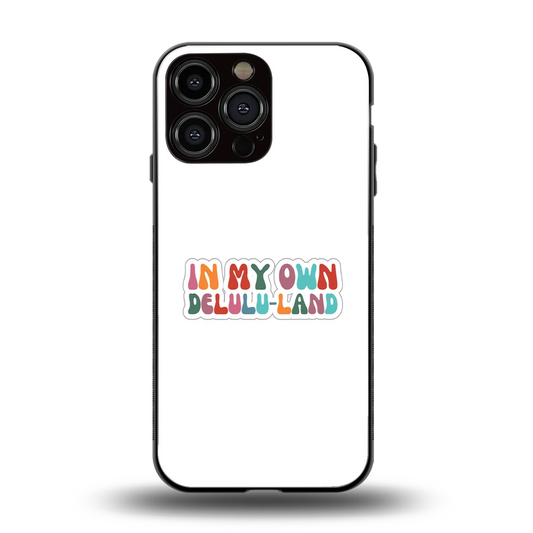 Delulu Land back phone cover | glass case for iphone 15 pro max