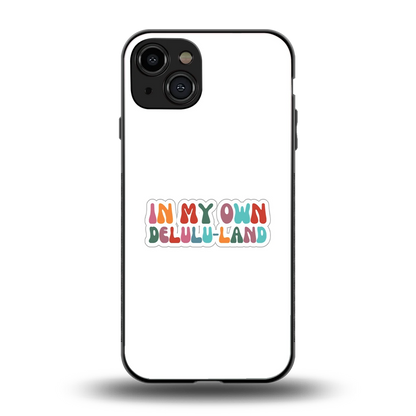 Delulu Land back phone cover | glass case for iphone 15