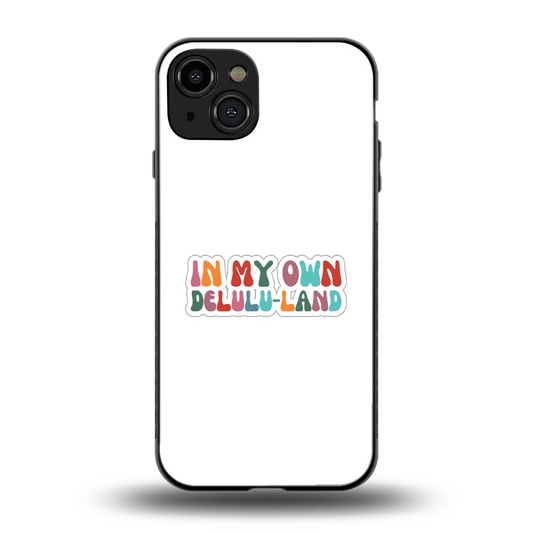 Delulu Land back phone cover | glass case for iphone 15