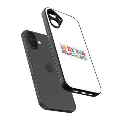 Delulu Land sleek iphone 16 plus cover with tempered glass back and TPU edges