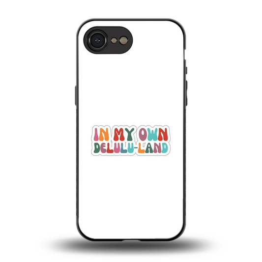 Delulu Land back phone cover | glass case for iphone 16e