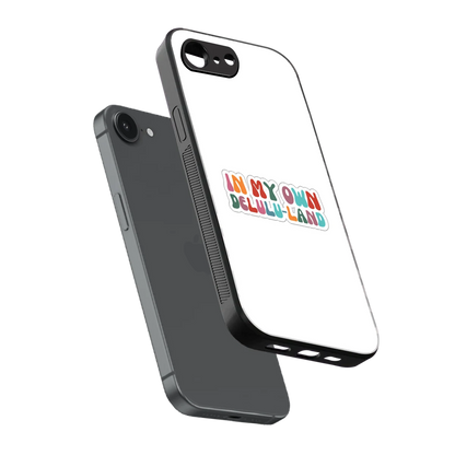 Delulu Land sleek iphone 17e cover with tempered glass back and TPU edges