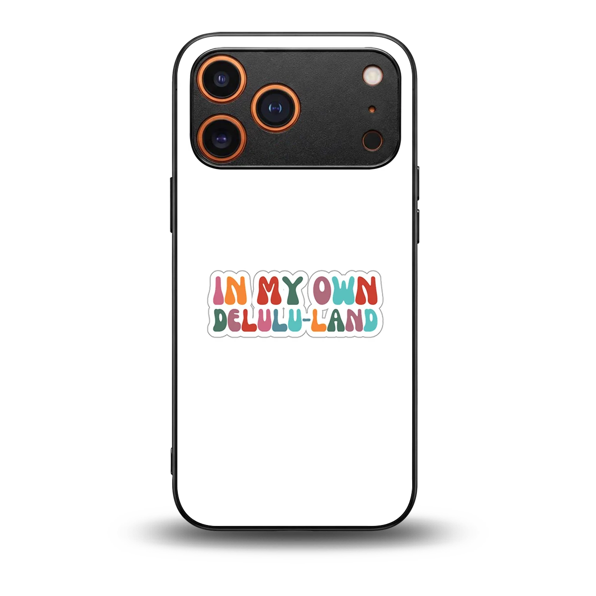 Delulu Land back phone cover | glass case for iphone 17 pro max