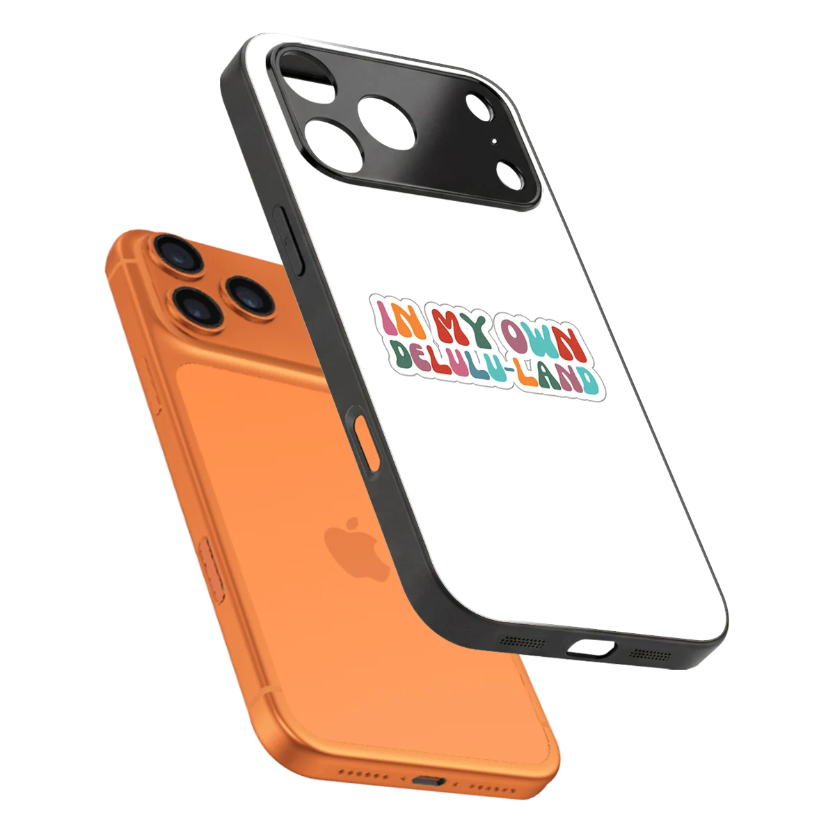 Delulu Land sleek iphone 17 pro max cover with tempered glass back and TPU edges