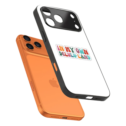 Delulu Land sleek iphone 17 pro max cover with tempered glass back and TPU edges