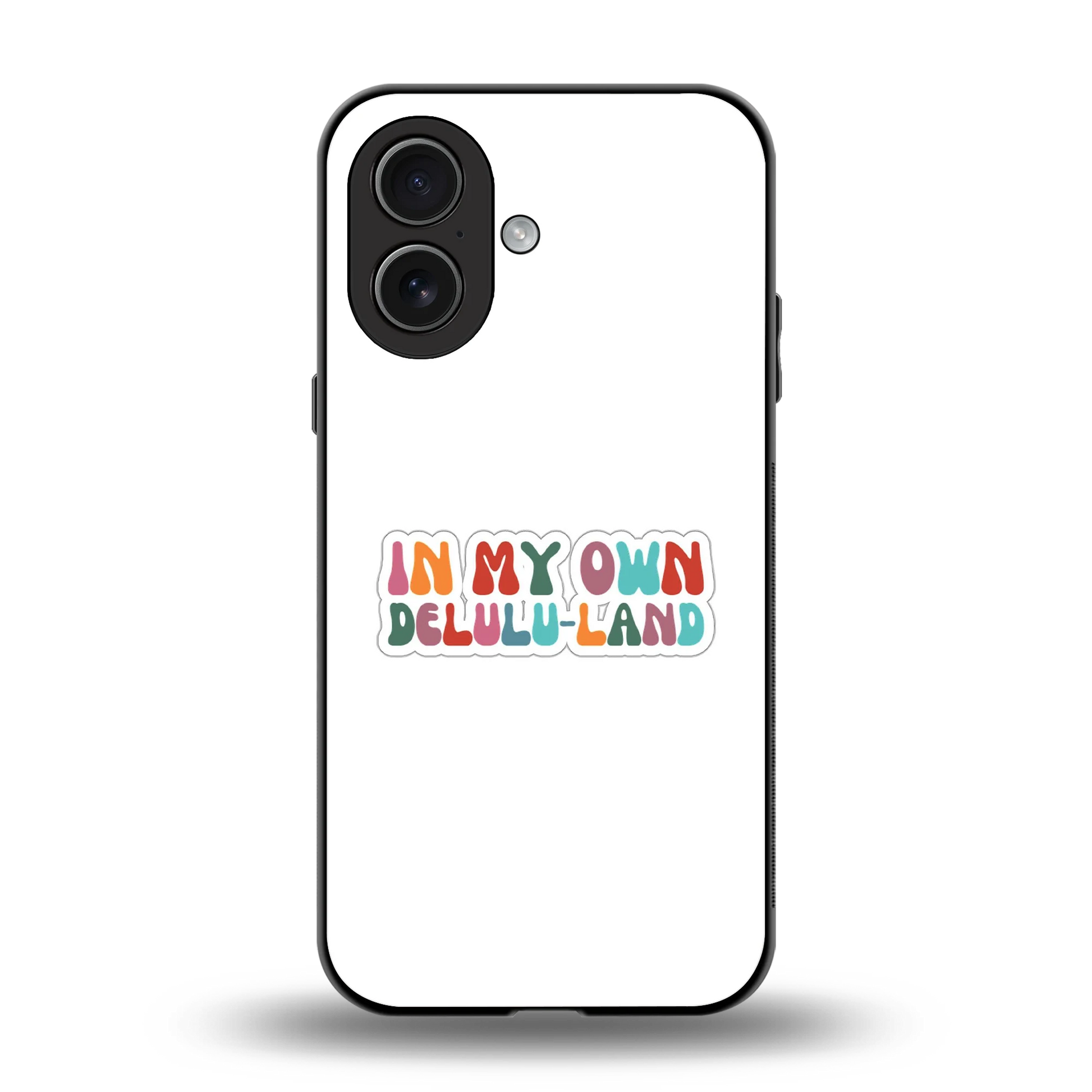 Delulu Land back phone cover | glass case for iphone 17