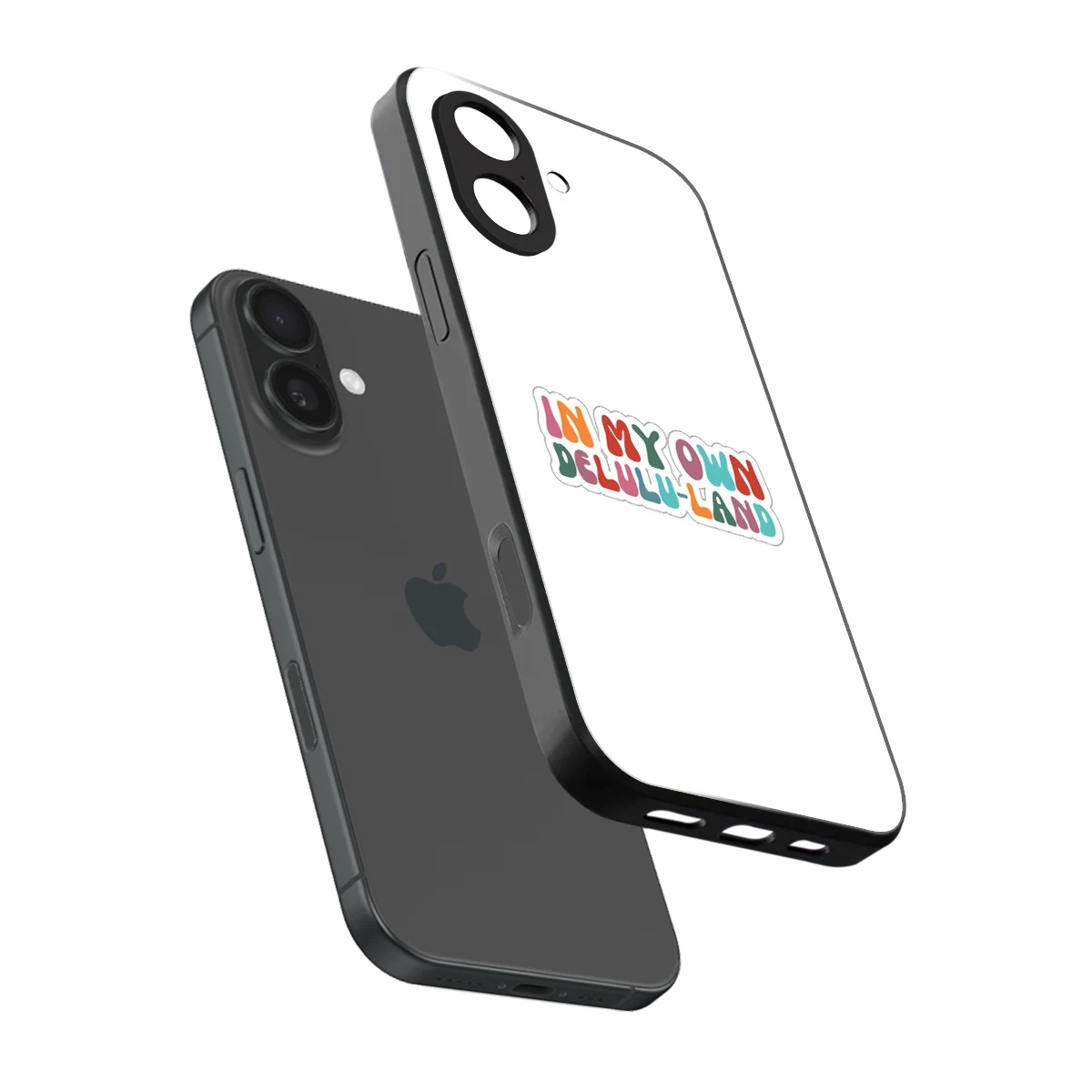 Delulu Land sleek iphone 17 cover with tempered glass back and TPU edges