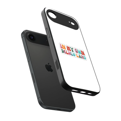 Delulu Land sleek iphone air cover with tempered glass back and TPU edges