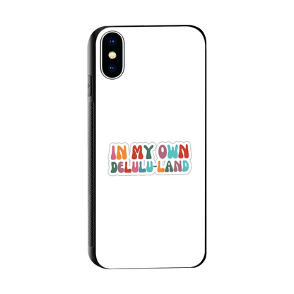 Delulu Land sleek iphone x cover with tempered glass back and TPU edges