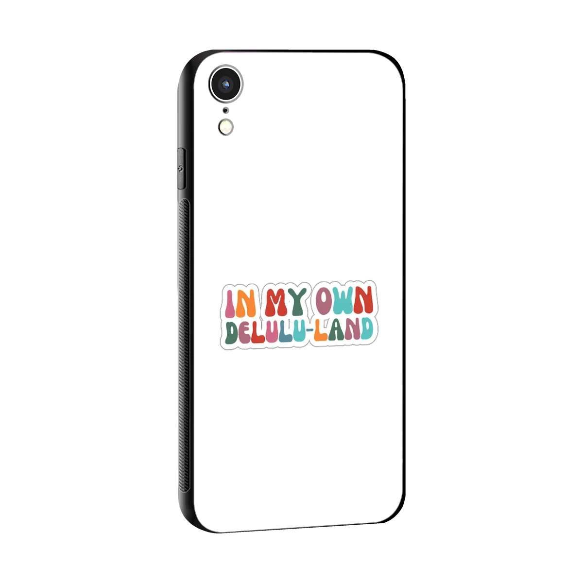 Delulu Land sleek iphone xr cover with tempered glass back and TPU edges