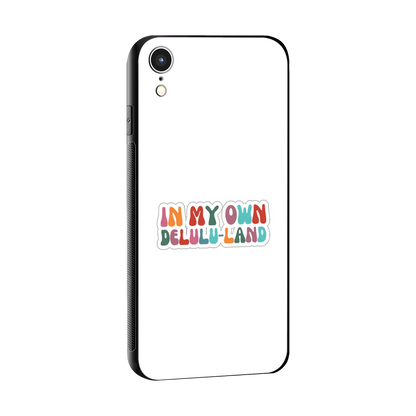 Delulu Land sleek iphone xr cover with tempered glass back and TPU edges