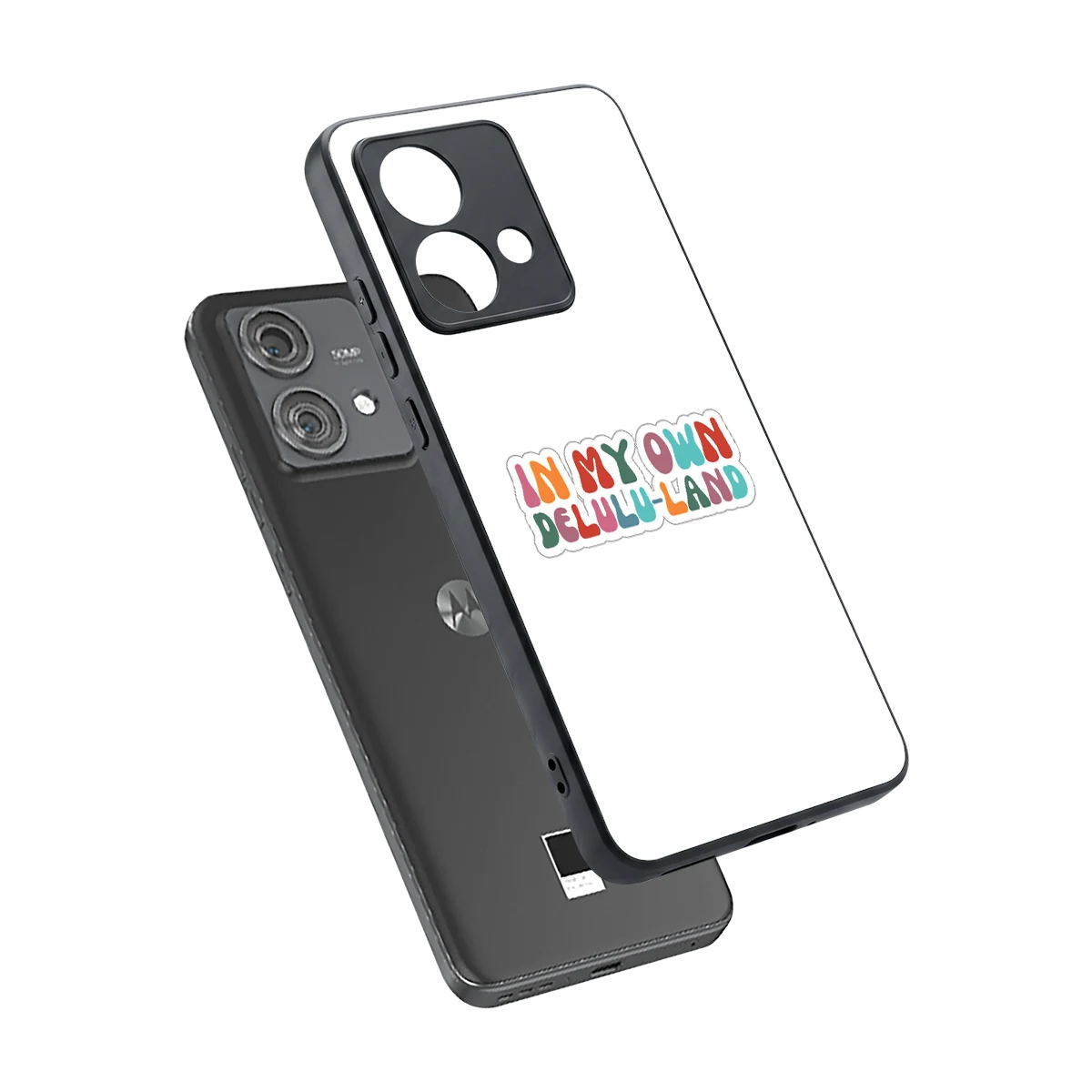 Delulu Land sleek motorola edge 40 neo 5g cover with tempered glass back and TPU edges