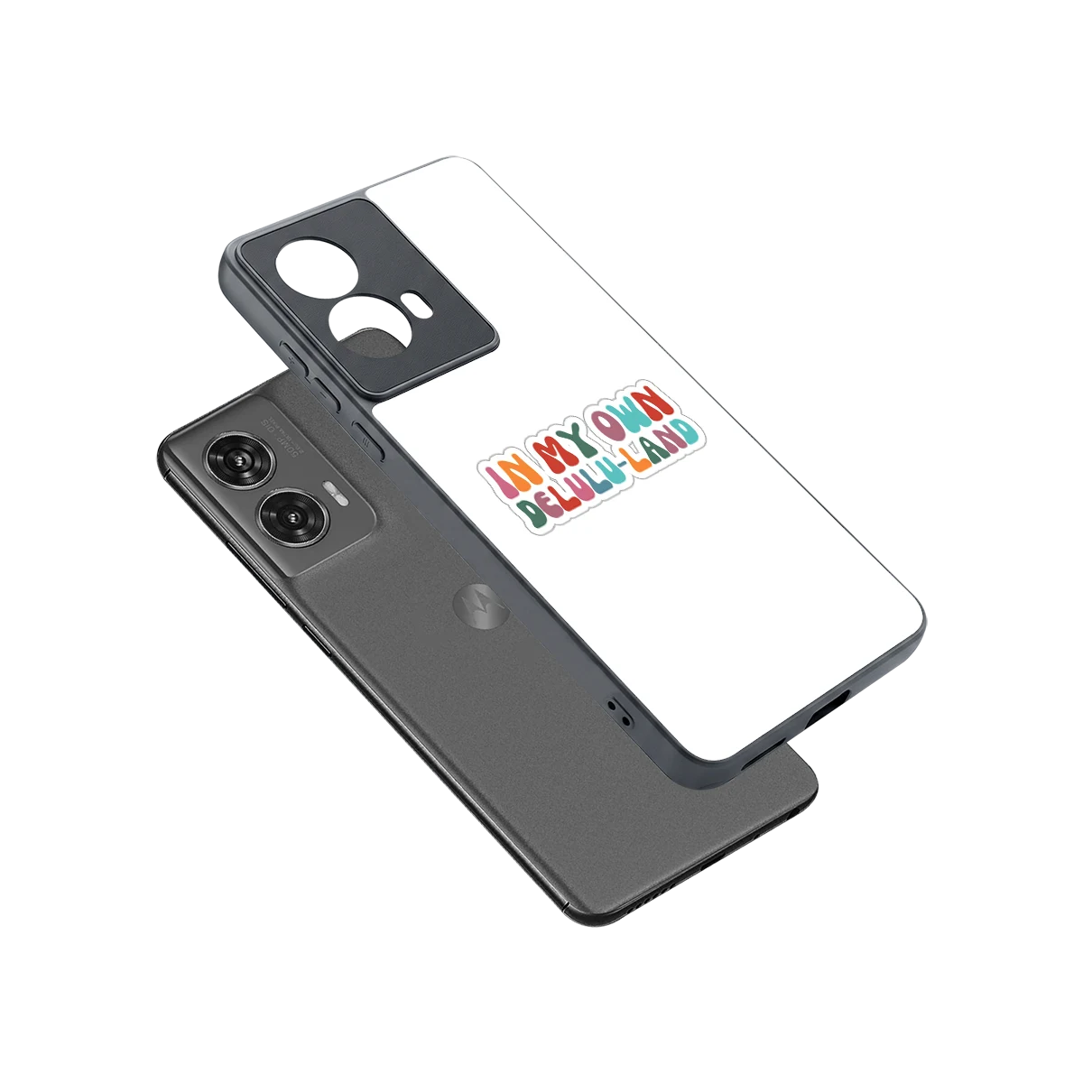 Delulu Land sleek motorola edge 50 fusion cover with tempered glass back and TPU edges