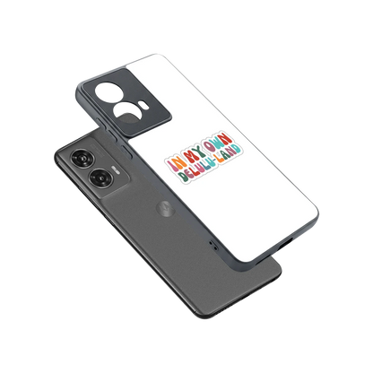 Delulu Land sleek motorola edge 50 fusion cover with tempered glass back and TPU edges