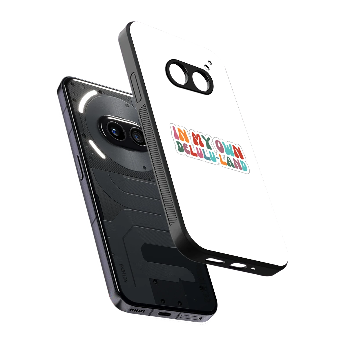 Delulu Land sleek nothing phone 2a cover with tempered glass back and TPU edges