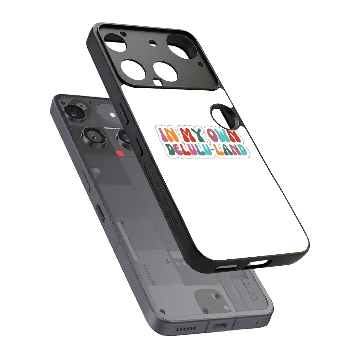 Delulu Land sleek nothing phone 3 cover with tempered glass back and TPU edges