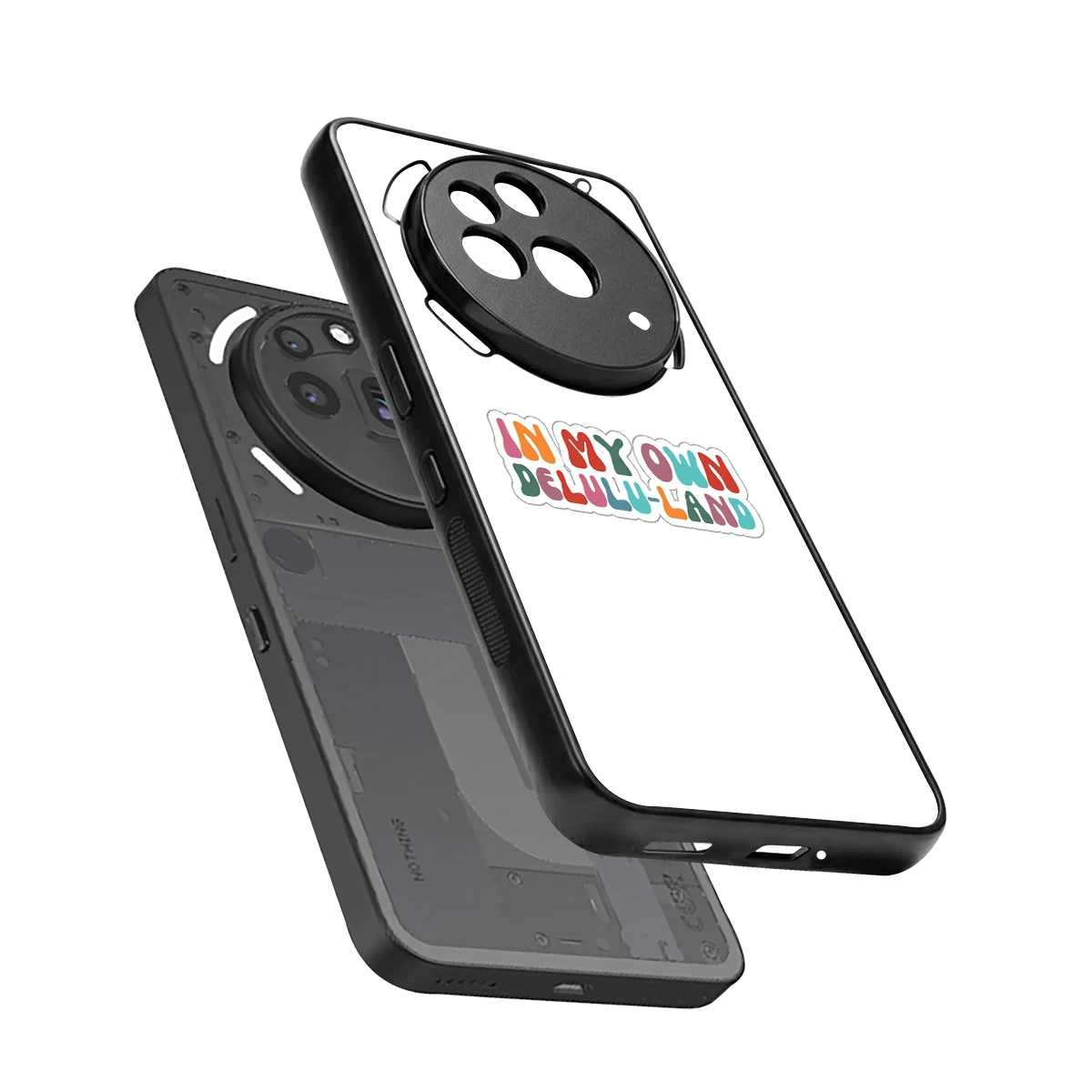 Delulu Land sleek nothing phone 3a pro cover with tempered glass back and TPU edges