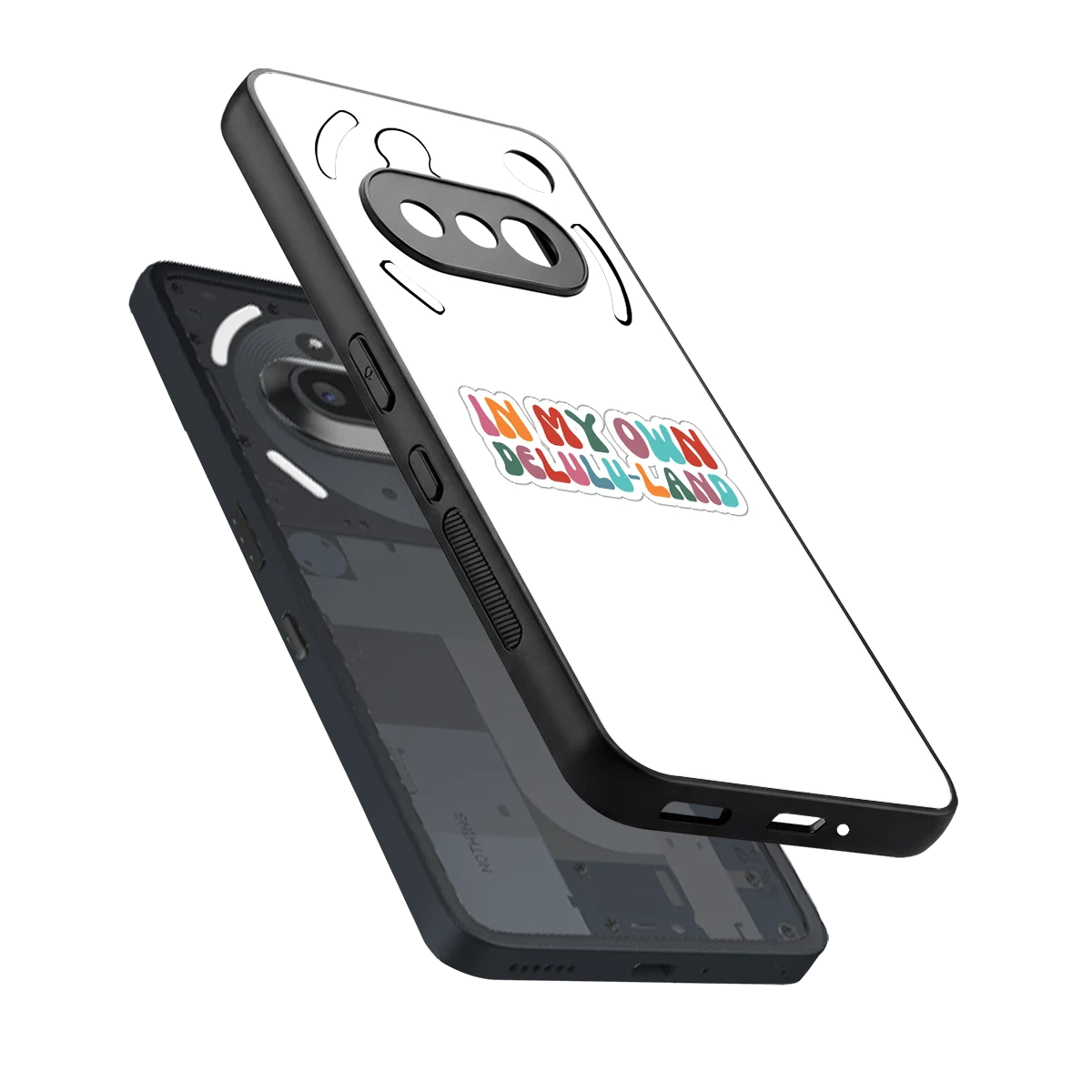 Delulu Land sleek nothing phone 3a cover with tempered glass back and TPU edges